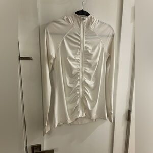 NWOT Athleta white lightweight zippered hoodie.